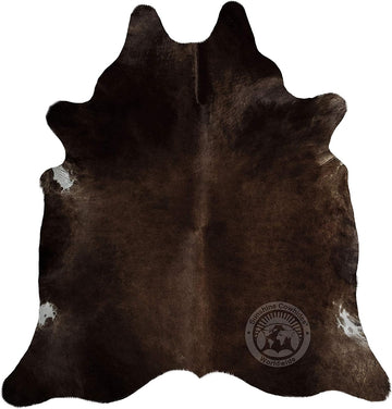 100% Genuine Dark Chocolate Brown Cowhide Rug - Modern Style Animal Skin Rug & Floor Carpet & More - Extra Large