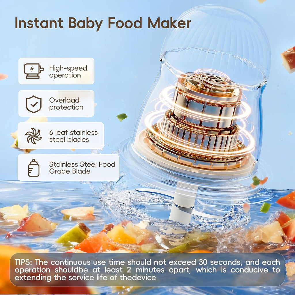 Food Maker, Small Baby Food Processor Set, 10oz Puree Blender