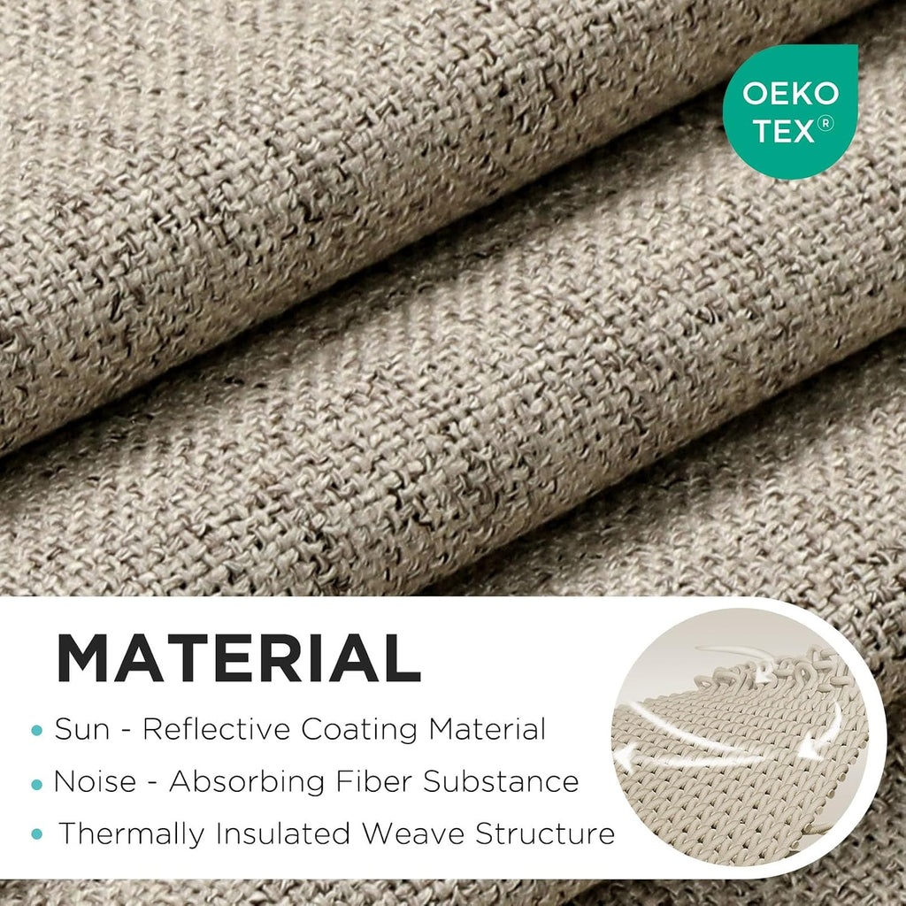 Cordless Roman Shades, Linen Fabric Window Blinds, Thermal Insulated Blackout Blinds, Room Darkening Shades for Indoor Windows, Easy to Install, 20" W×75" H, Linen