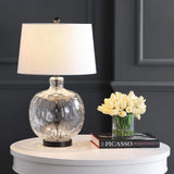 26.5" Clear Glass and Black Metal LED Table Lamp