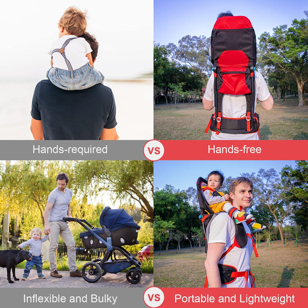 Shoulder Carrier Baby Hiking Backpack Carrier with Rain Cover Sun Shade for Child Safe Backrest and Toddler Ergonomic