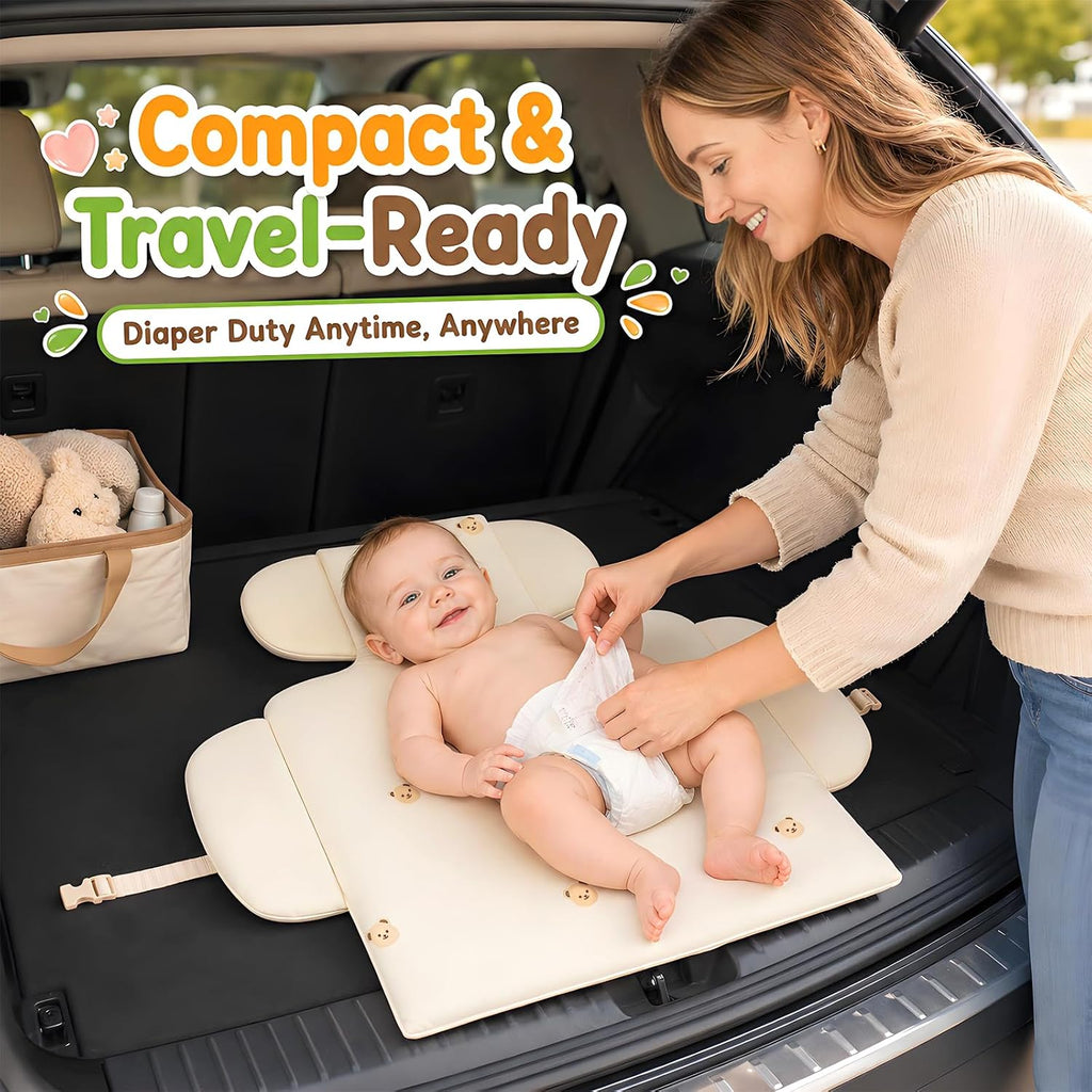 Portable Baby Smart Changing Pad for Car, Cute Bear Travel Diaper Changer