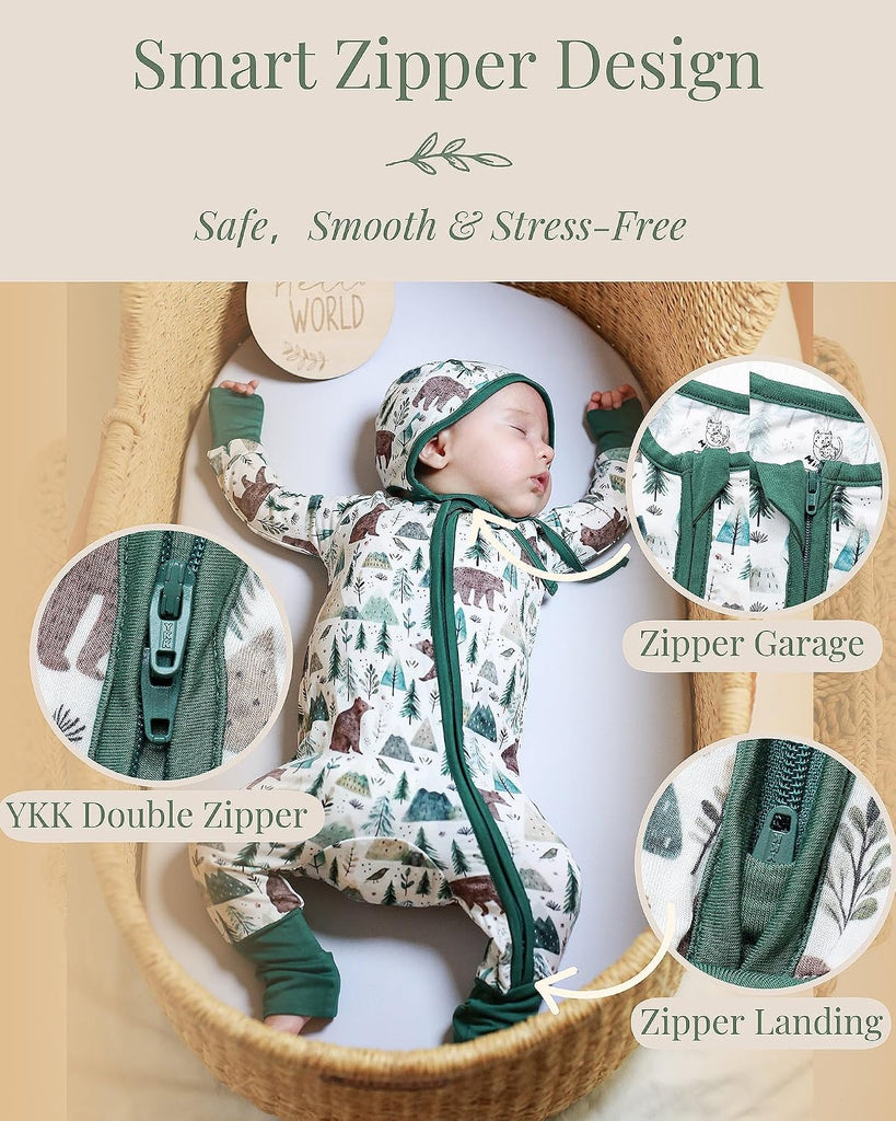 Pajama for Baby Boys & Girls - Viscose from Bamboo Sleepwear, Way Zipper
