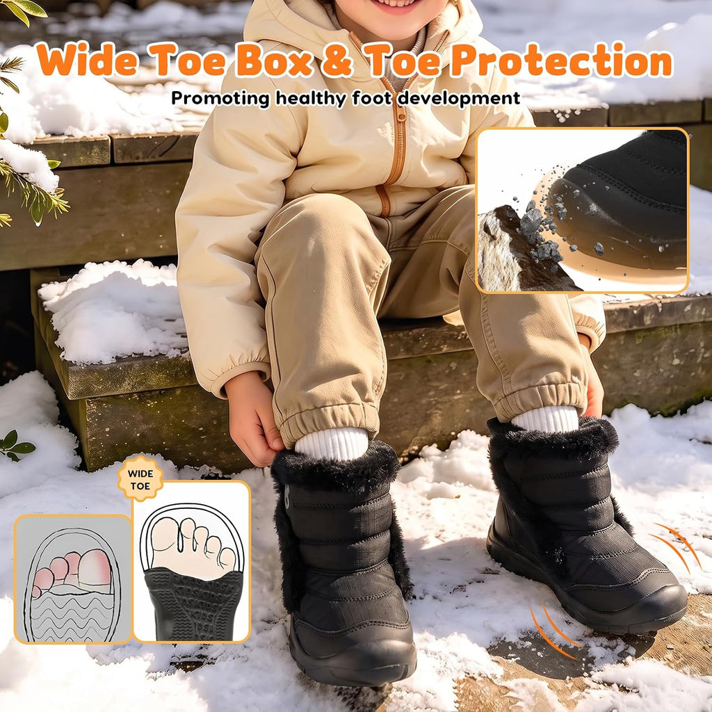 Toddler Boots Girls Boys Winter Snow Boots Cozy Fleece House Shoes