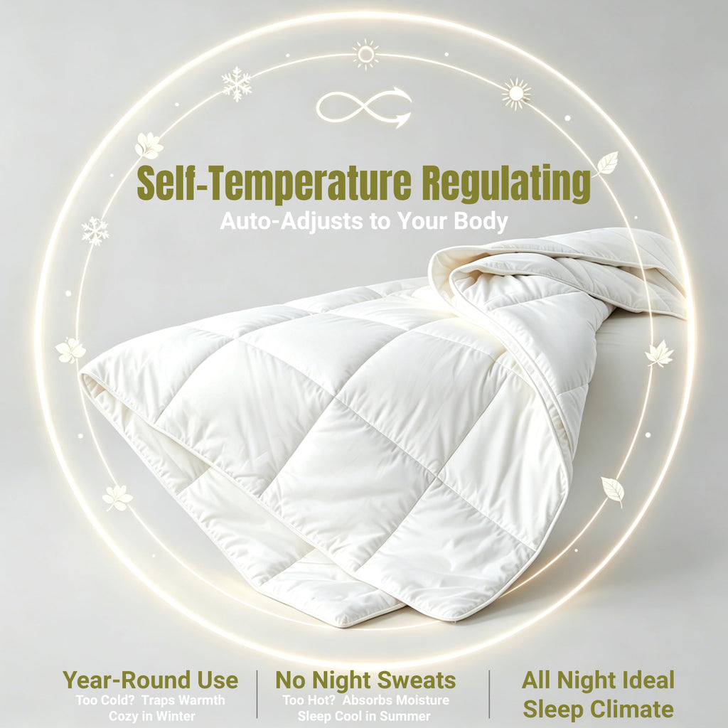 100% Australian Wool Comforter -All Season Breathable Duvet Insert