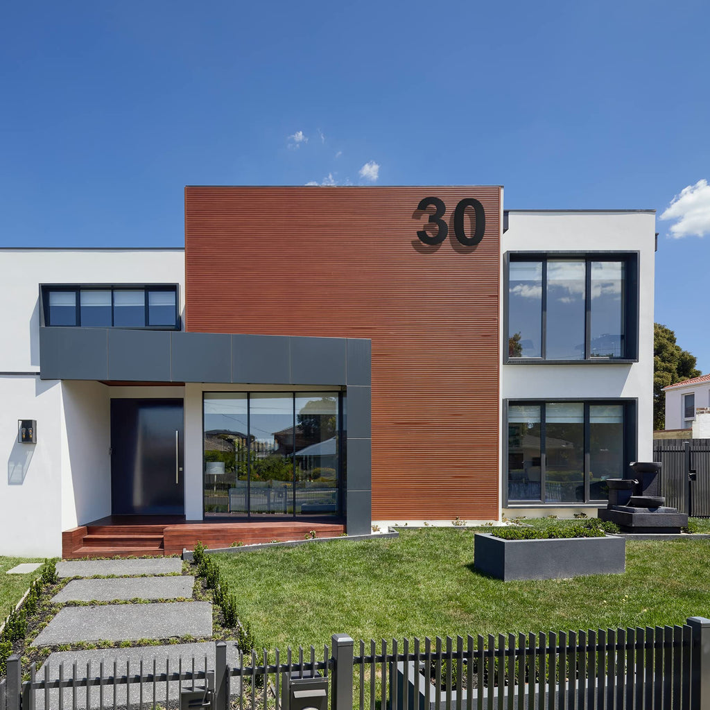 Modern Large House Numbers-12 Inch High Stainless Steel Floating Home Address Number for Outside/Black/Number 3