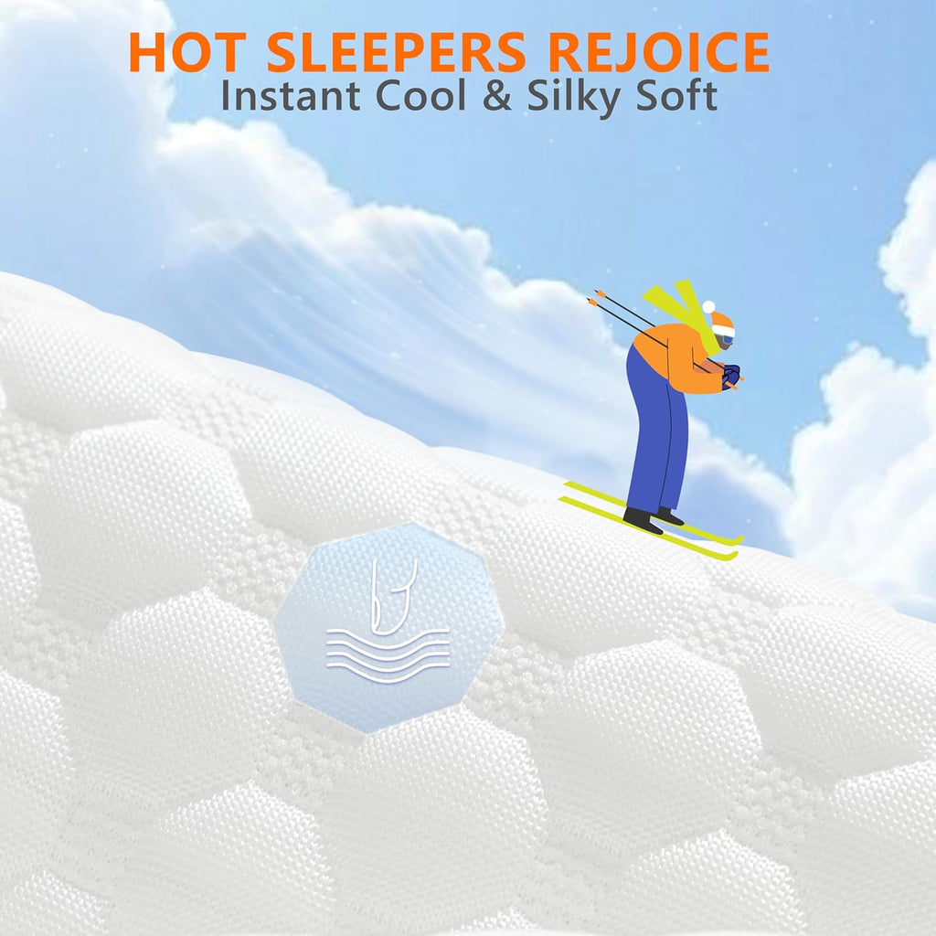 Cooling Pillows King Size Set of 2, Adjustable Memory Foam Pillows | Firm/Soft Cooling Bed Pillows for