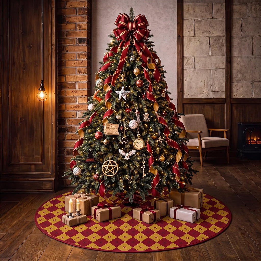 Academic Christmas Tree Skirt 48 Inches Large Burlap Double Layer Plain Academic Style Tree Skirts Rustic Jute
