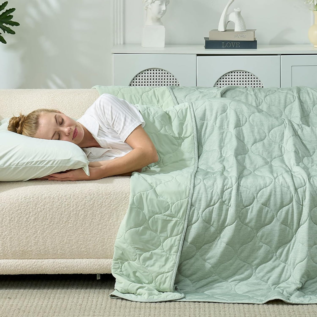 Cooling Dual-Sided Blanket for Hot Sleepers, Q-Max>0.46 Lightweight Soft Breathable Bed Blanket, Double Side Cooling