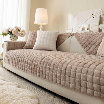 Velvet Washable Couch Cover, Nonslip Sofa Cover for Dogs.