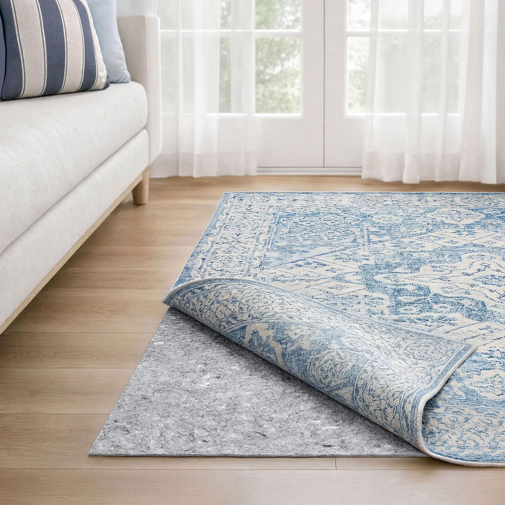 Dual Surface - 5'3" x 7'6" - 1/8" Thick - Felt + Rubber - Non-Slip Backing Rug Pad - Adds Low-Profile Comfort