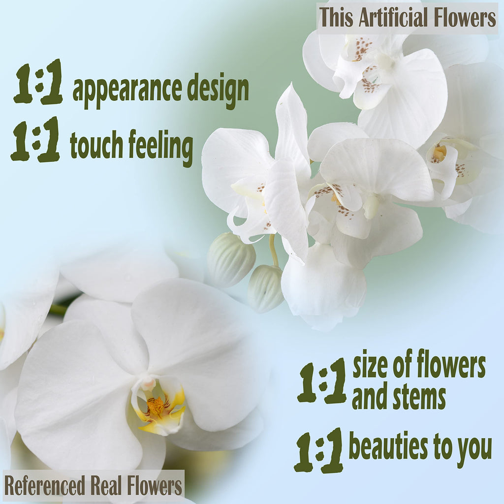 Tropical Artificial Flower 4pcs 28" Long Stem Butterfly Orchid Big Size Lifelike Phalaenopsis Real Touch Moth Orchid