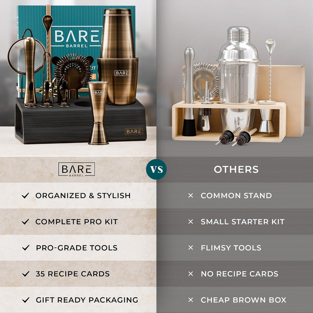 Mixology Bartender Kit Bar Set | 14-Piece Cocktail Shaker Set | Martini Barware Mixing Tools Bartending | Incl. 35 - Set of 14