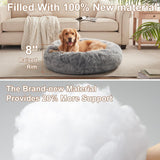 36 inches Donut Dog Bed for Large Dogs - Calming Fluffy Round Pet Bed with Removable & Washable Cover,Fits up to 80