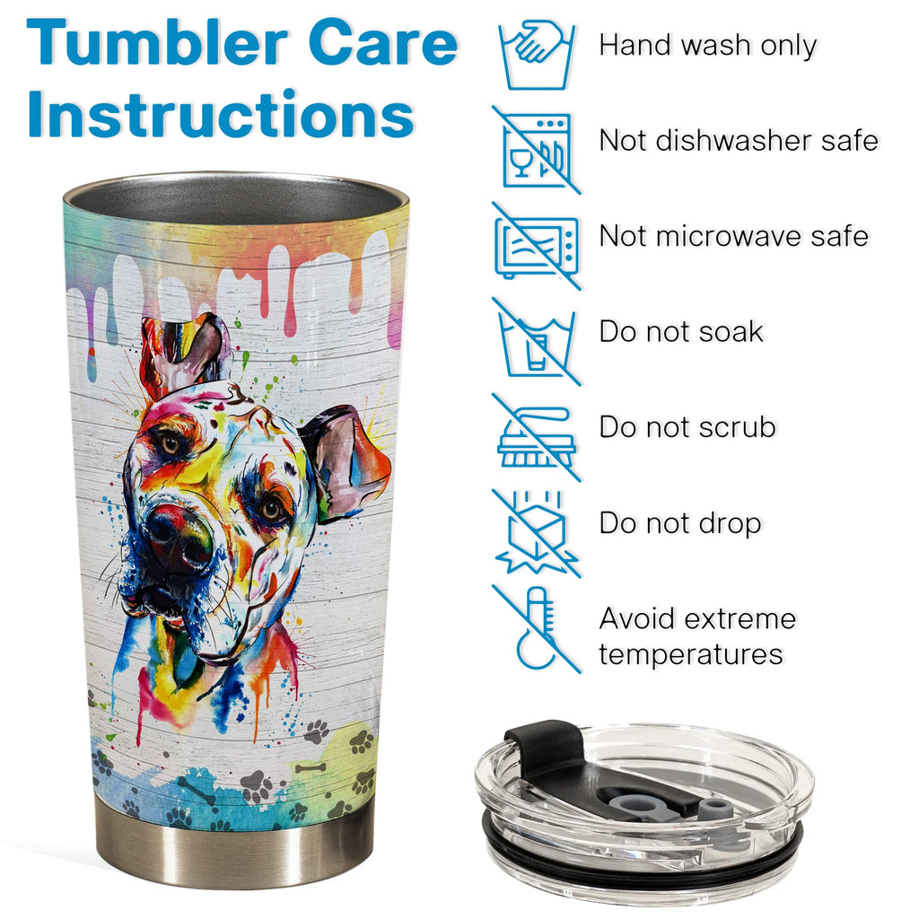 Pitbull Tumbler 20oz, Funny Pitbull Dog Facts, Pitbull Gifts for Dog Lovers