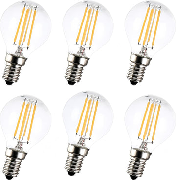 E12 4W Dimmable G45(G14) Globe Candelabra LED Bulb Edison Incandescent 40 Watt Bulbs Equivalent Warm White 2700K