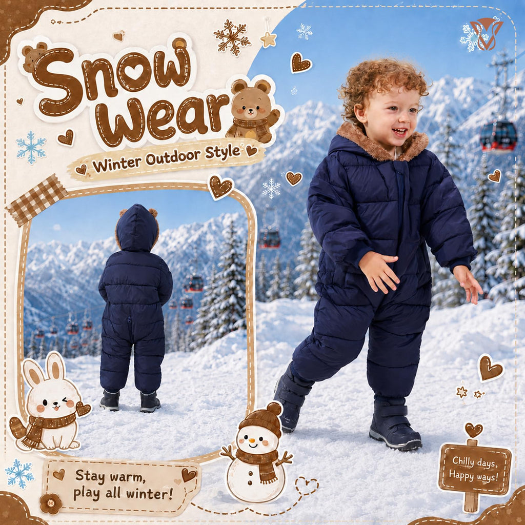 Baby Boy Girl Snowsuit Infant Winter Clothes Toddler Snow Suit