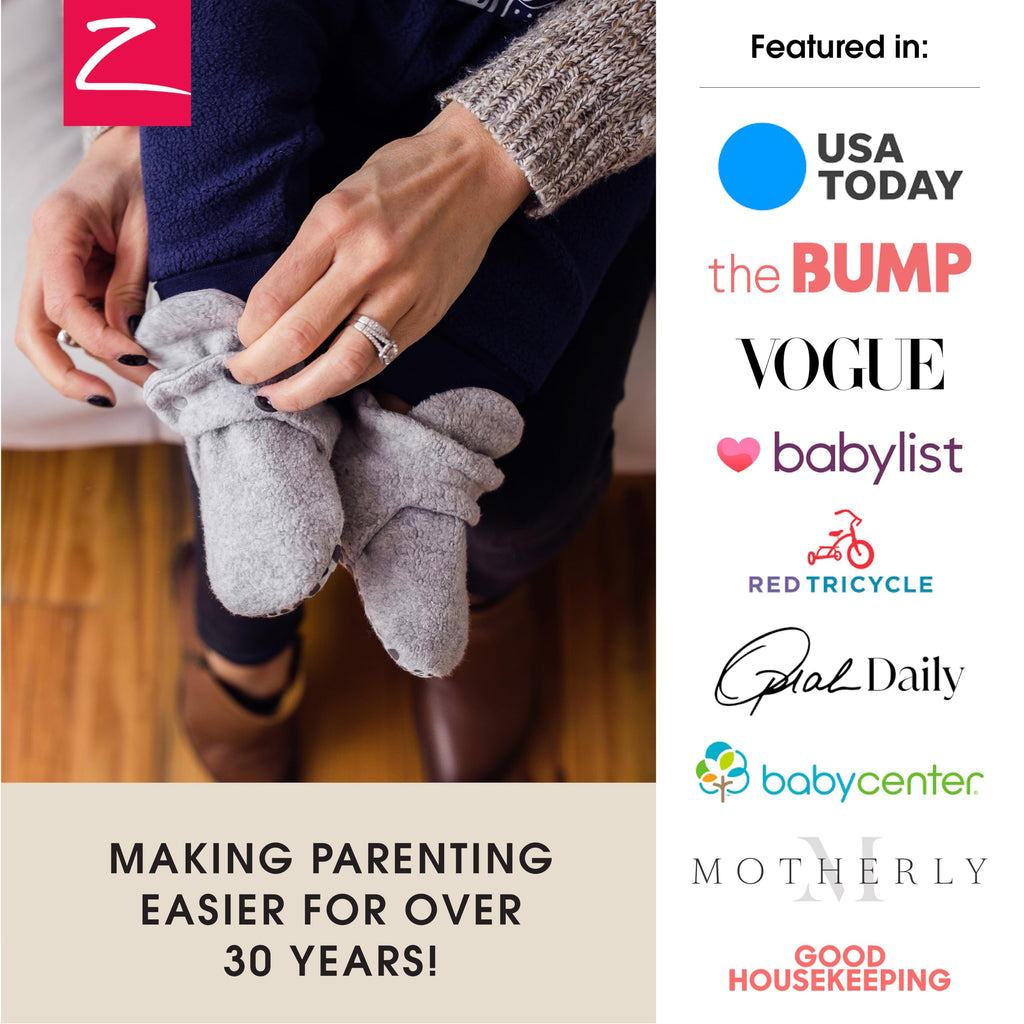Organic Cotton Baby Booties With Gripper Soles, Soft Sole Stay-on Baby Shoes, Mushrooms