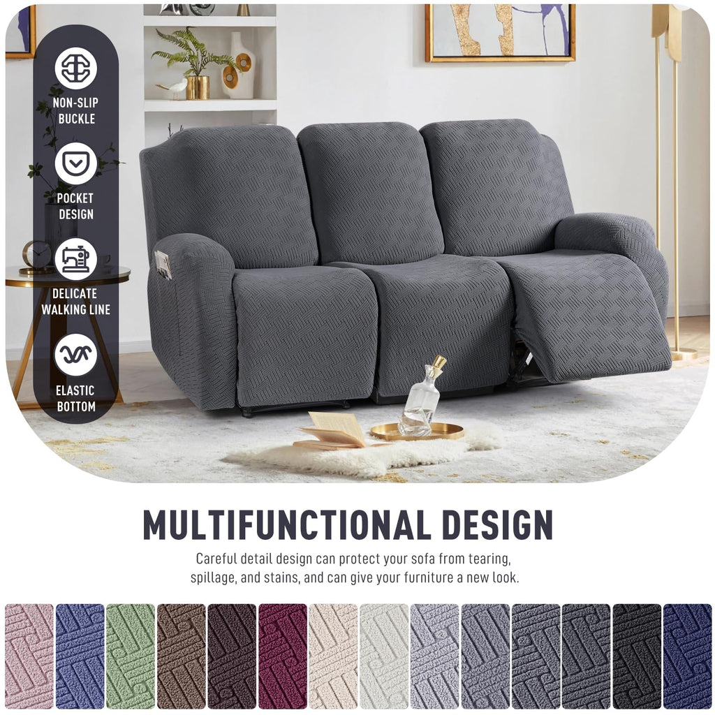 Recliner Sofa Covers, Stretch Reclining Cover, Dark Gray
