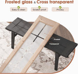Preassembled Bifold Barn Door 30 x 84 in (Double 15x84in) with Bi-fold Door Hardware Kit, Frosted Gl