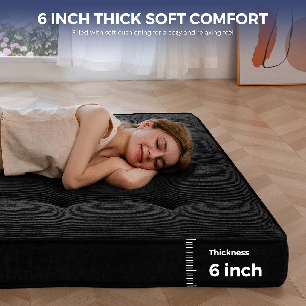 6" Extra Thick Japanese Floor Mattress Futon Mattress