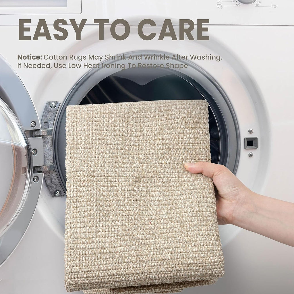 Washable Entryway Rug, Non Slip Indoor Doormat, 2x3 Ft, Sand/Beige