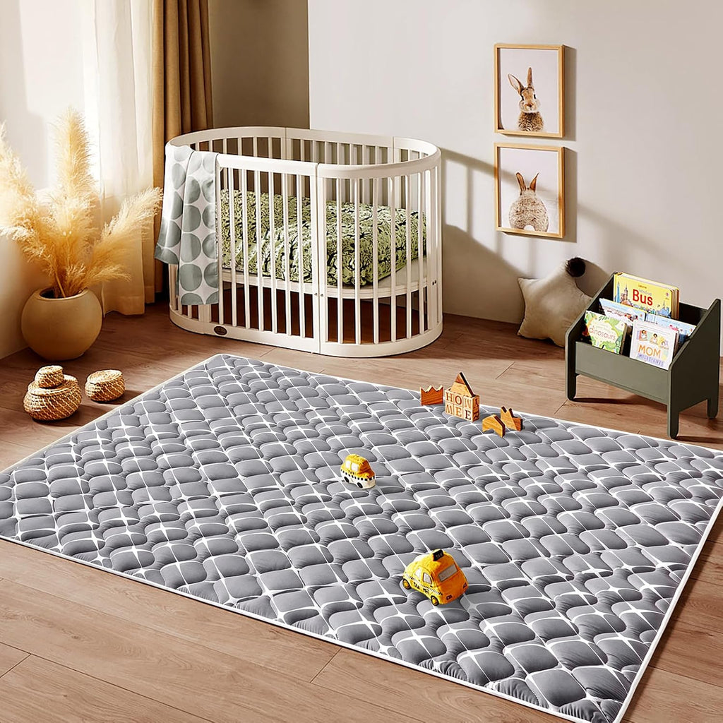 Play Mat, 79" X 71" Extra Large Foldable Crawling Floor Mat for Babies Toddlers Infants, Premium Thicker One-Piece