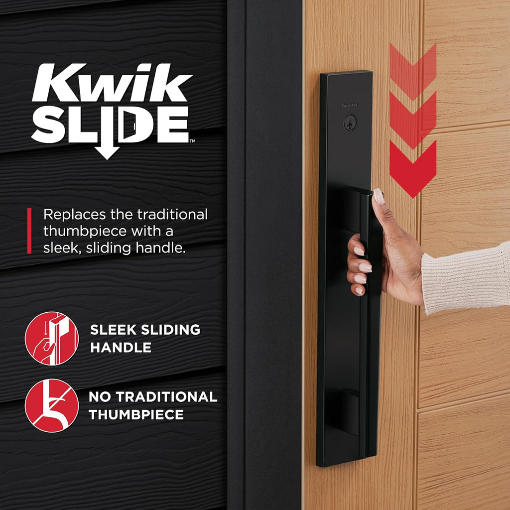 Caerus Front Door Lock Handle and Deadbolt Set, Entry Handleset Exterior with Interior Lever, Matte Black - Door Handleset