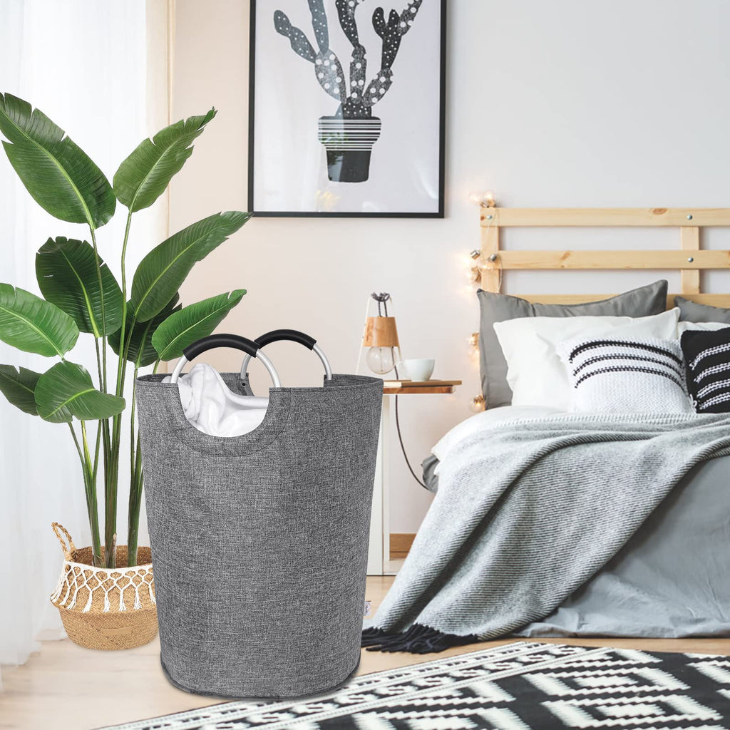 Oversized Laundry Basket, Huge Laundry Hamper Bag with Handles, 160L Grey