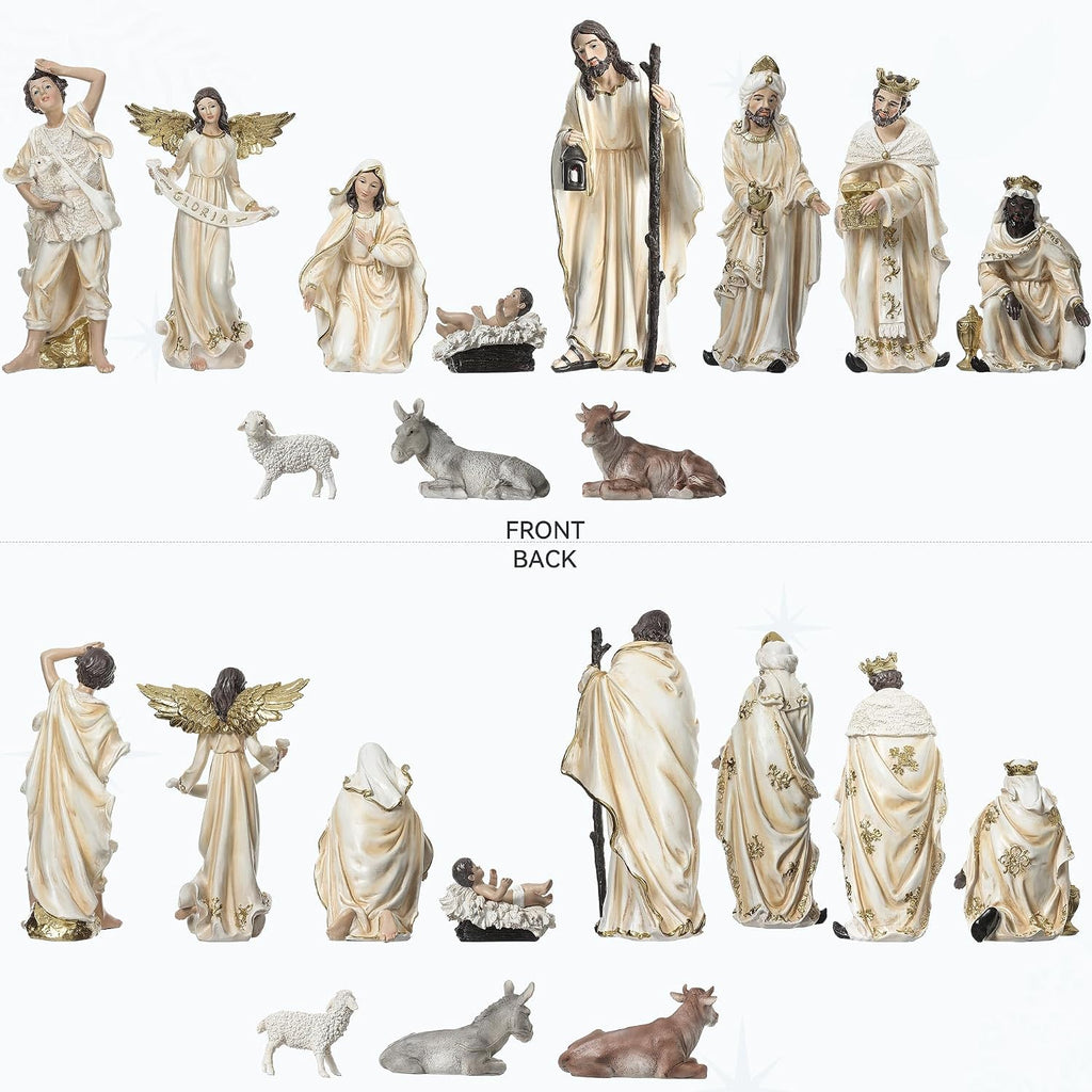12.5in Nativity Set & Figures, 12-Piece Nativity Scene Figurines