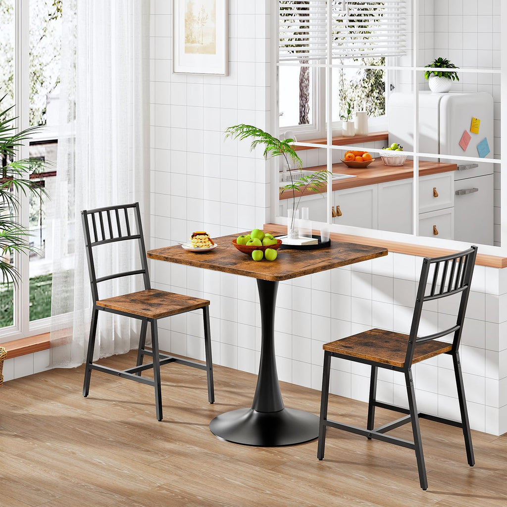 Dining Table, Square Dining Table for 2, 27.6" Dining Room Table for Small Spaces, Tulip Kitchen Table, Anti-Slip