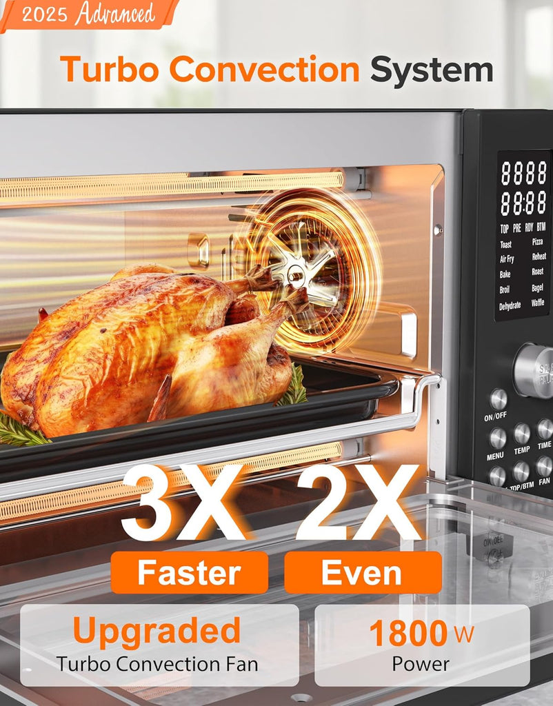 Bravo Pro Smart Air Fryer Toaster Oven Combo, Airfryer Convection Oven Countertop, 10-in-1 Functions with Quicker &