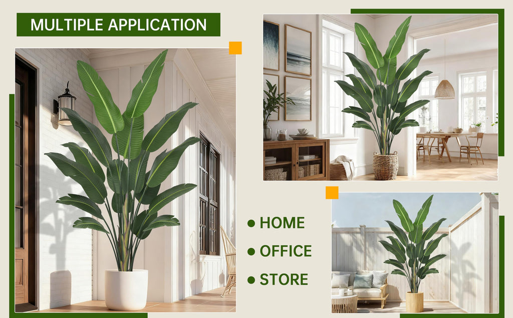 Artificial Bird of Paradise Tree 8FT 17 Thick Matte Texture Leaves