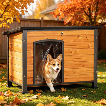 Dog House for Small to Large Sized Dogs, Indoor Outdoor Doghouse Puppy Shelter with Elevated Floor Durable Waterproof