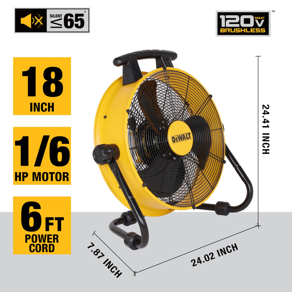 18 Inch Floor Fan, 180° Adjustable Tilting Drum Fan DXF1840