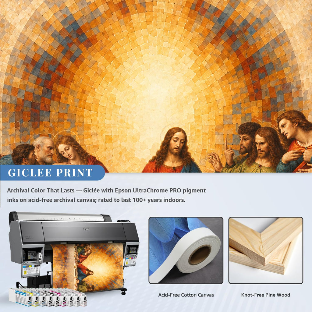 Christian Canvas Wall Art, Last Supper Wall Decor, 24x12 in