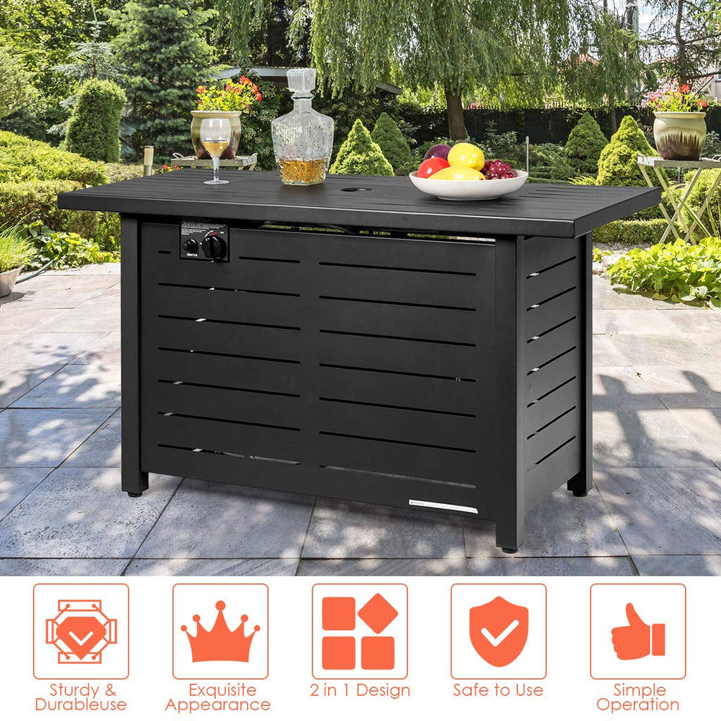 60, 000 BTU Rectangular Propane Fire Pit Table