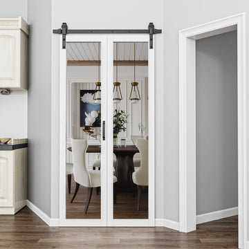 25"x84" Full Mirror Bi-Fold Barn Door and Hardware Included, Pre-Assembled