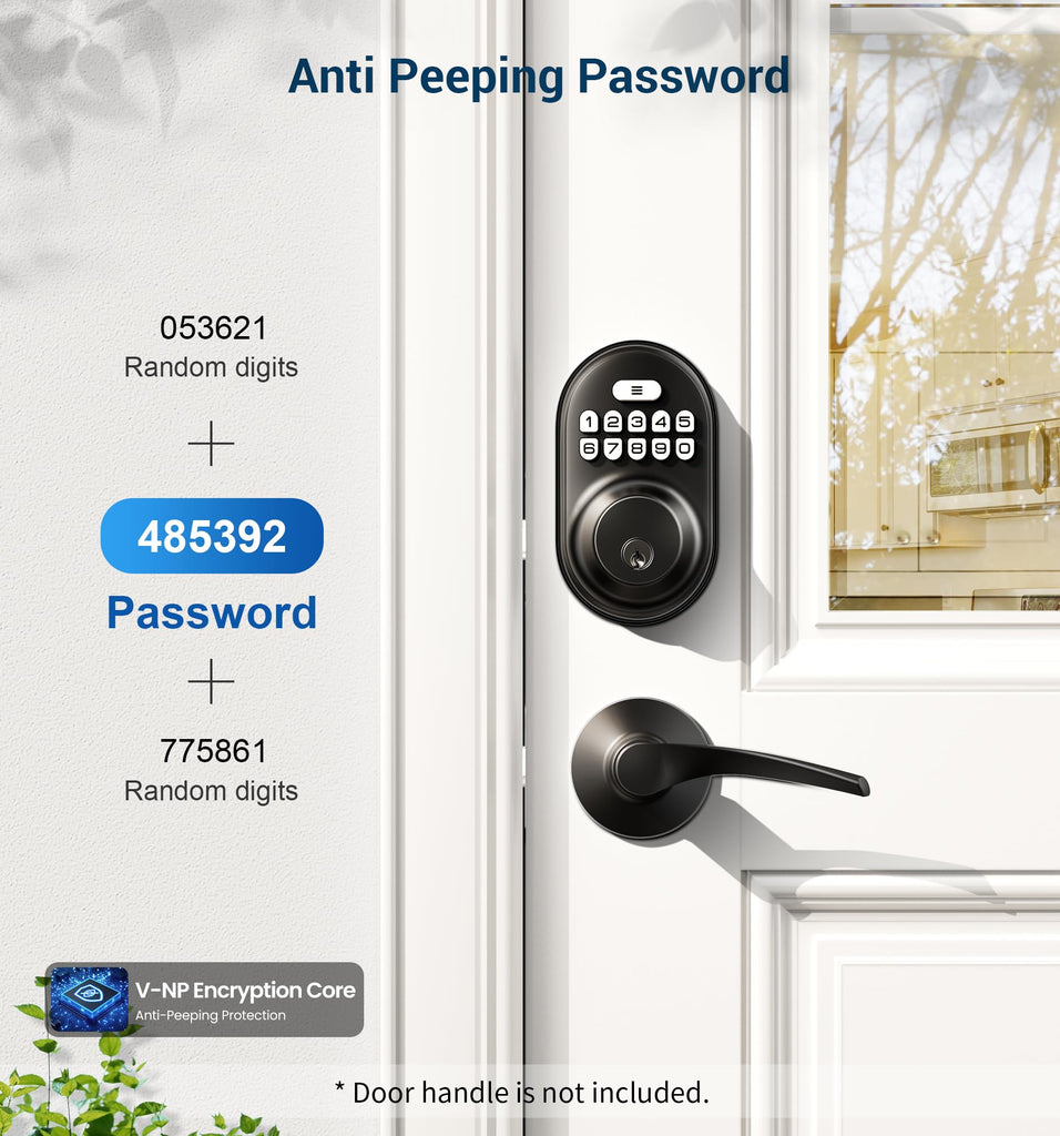 RZ-A Electronic Keypad Deadbolt Door Lock, Matte Black