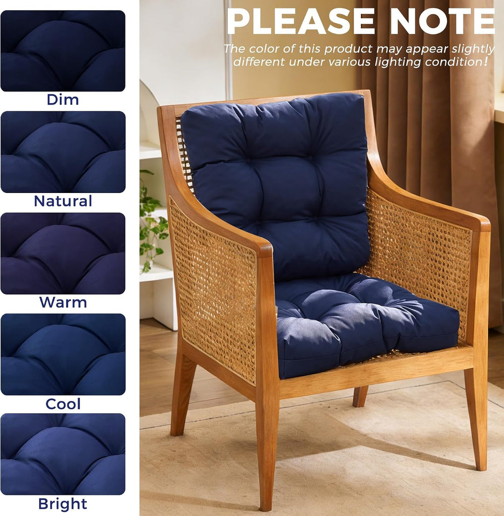 Outdoor Chair Cushions Set of 4, 19" x 19" x 5", Waterproof Outdoor Seat Cushions Furniture, Fade-Resistant Patio