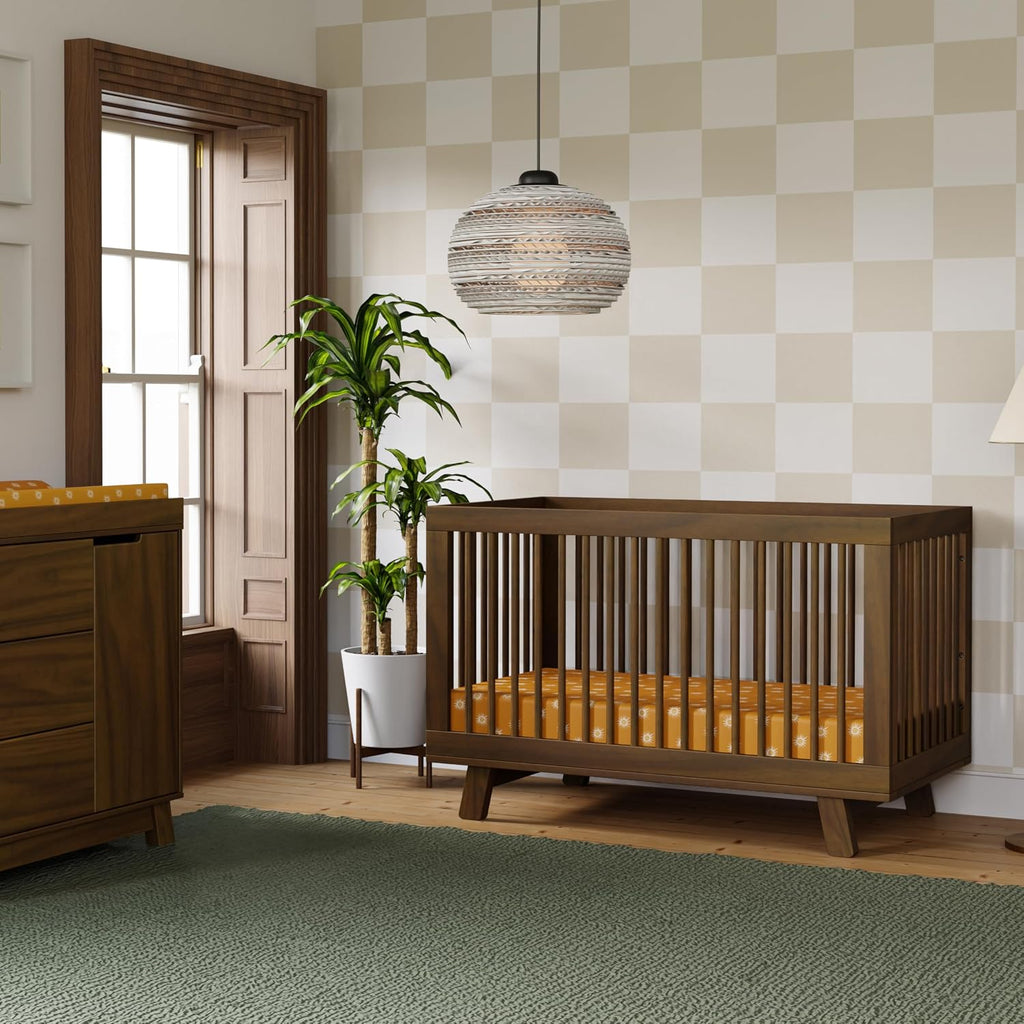Hudson 3-in-1 Convertible Baby Crib, Natural Walnut | Baby Crib Converts to Toddler Bed & Daybed - GREENGUARD Gold