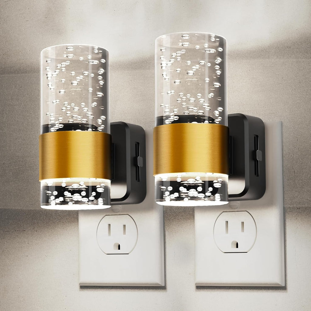Night Light, Decorative Night Lights Plug into Wall | 2 Pack Dimmable Night Light,Auto Light Sensor,Bright White