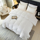 Goose Feather Down Comforter,All Seasons 100% Cotton Feather Down Duvet Insert Medium Warm Quilted B