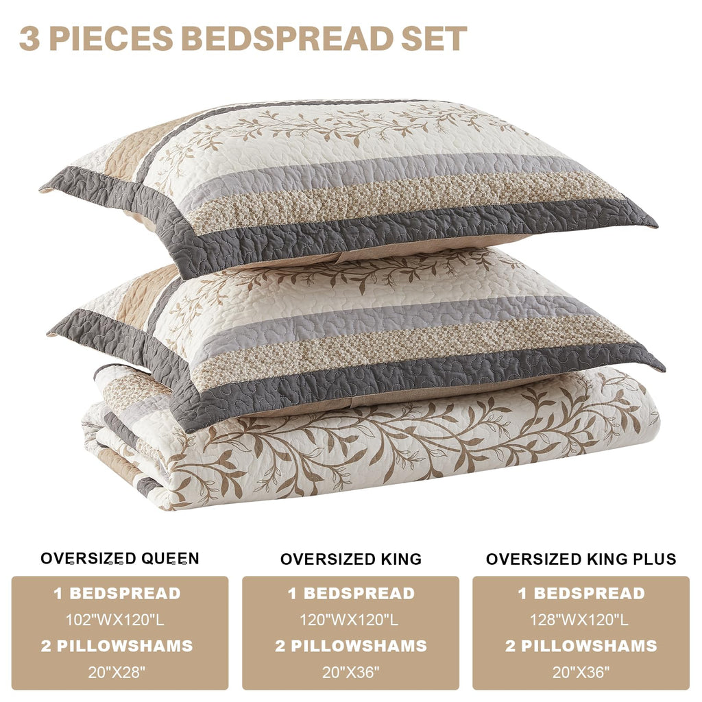 Oversized King Bedspreads 128x120, Reversible XL Bed Spread
