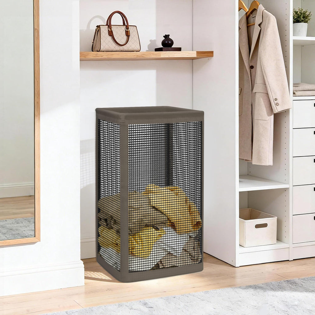 Mesh Laundry Hamper, 23.7 Gal. Tall Laundry Basket for Airflow, Strong Metal Dirty Clothes Hamper for College Dorm