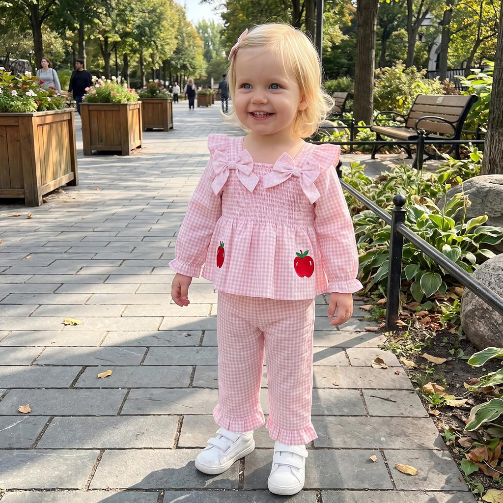 Toddler Girl Fall Clothes Strawberry Long Sleeve Top Pants Set