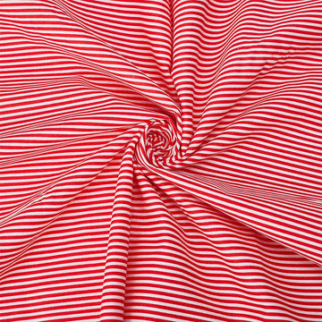 1.7 Yard Striped Cotton Fabric, 39.37 inch Wide, Red and White, for DIY Crafts and Handmade Decoration