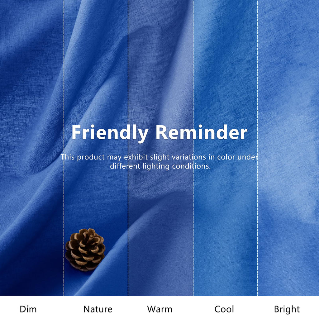 Royal Blue Linen Cotton Fabric 1 Yard 61" Wide, Linen Cotton Blend