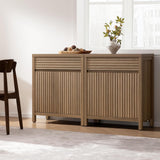 58" Fluted Buffet Cabinet with Storage, Modern Farmhouse Sideboard with Drawers & 3-Level Adjustable Shelves