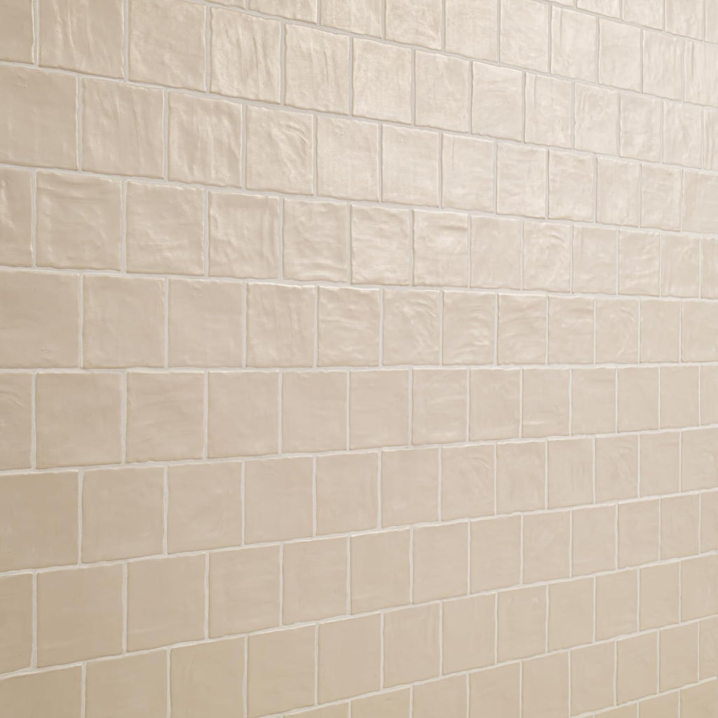 Rava 4 in. x 4 in. Shell Satin Zellige Look Ceramic Wall Tile
